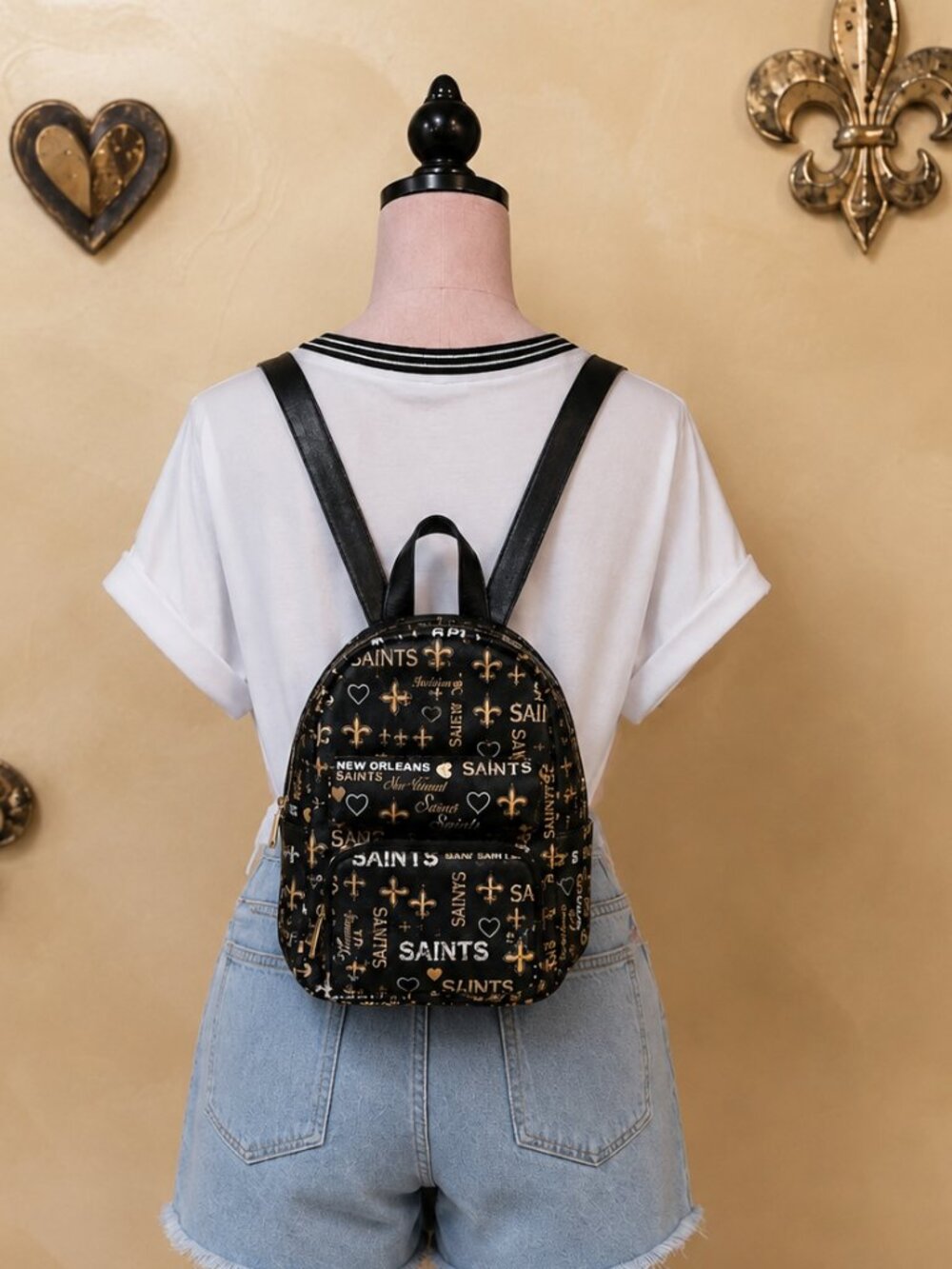 NWT NFL New Orleans Saints Mini Backpack Black Gold